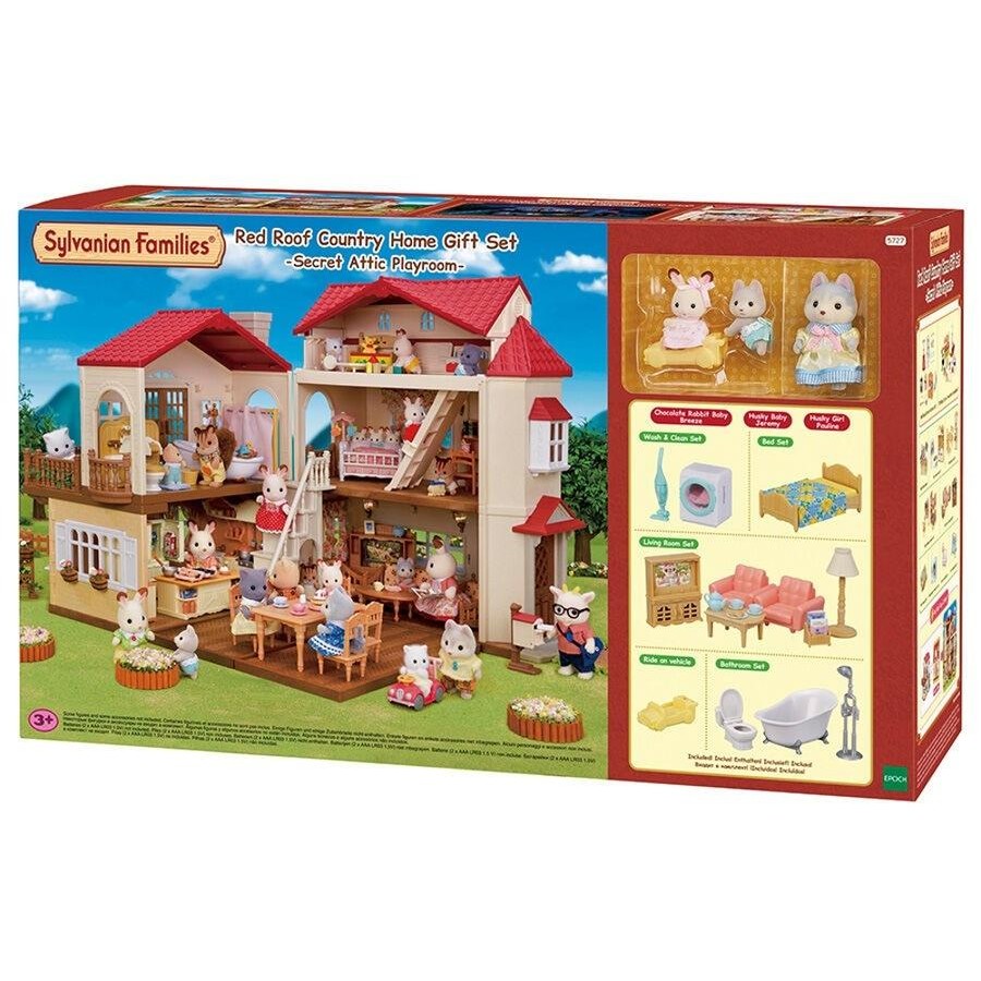 Sylvanian Families - Red Roof Country Home Gift Set-Secret Attic Playroom
